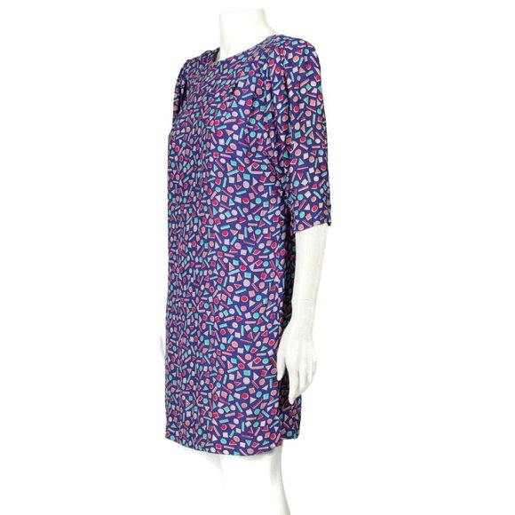 Vintage 80's Jane Schaffhausen Geometric Shapes Retro Cosplay Dress size P8 -077 - Picture 5 of 6